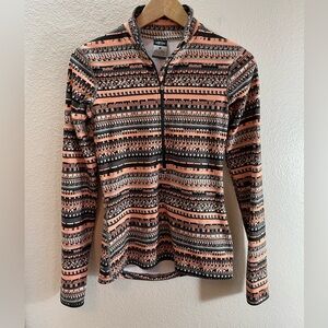 Nike Pro Dry Fit Half Zip Active Wear Long sleeve Aztec Southwestern Women S